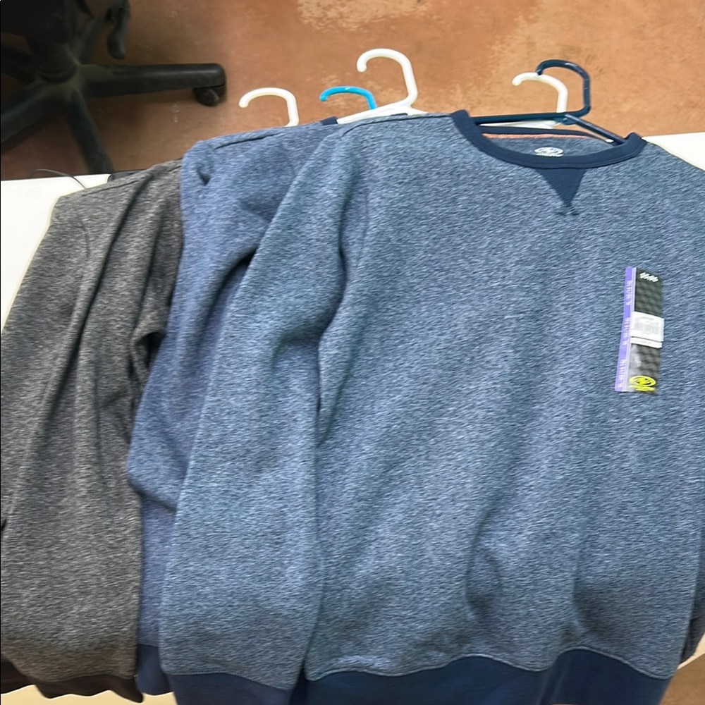 Lot of Youth XL Athletic Works 2 Black 3 Navy Crewneck Fleece Sweatahirt